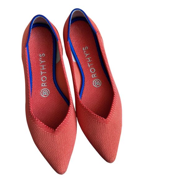 Rothy's The Point Slip-On Machine Washable Pointed-Toe Flats Orange Size 8 - Picture 1 of 10